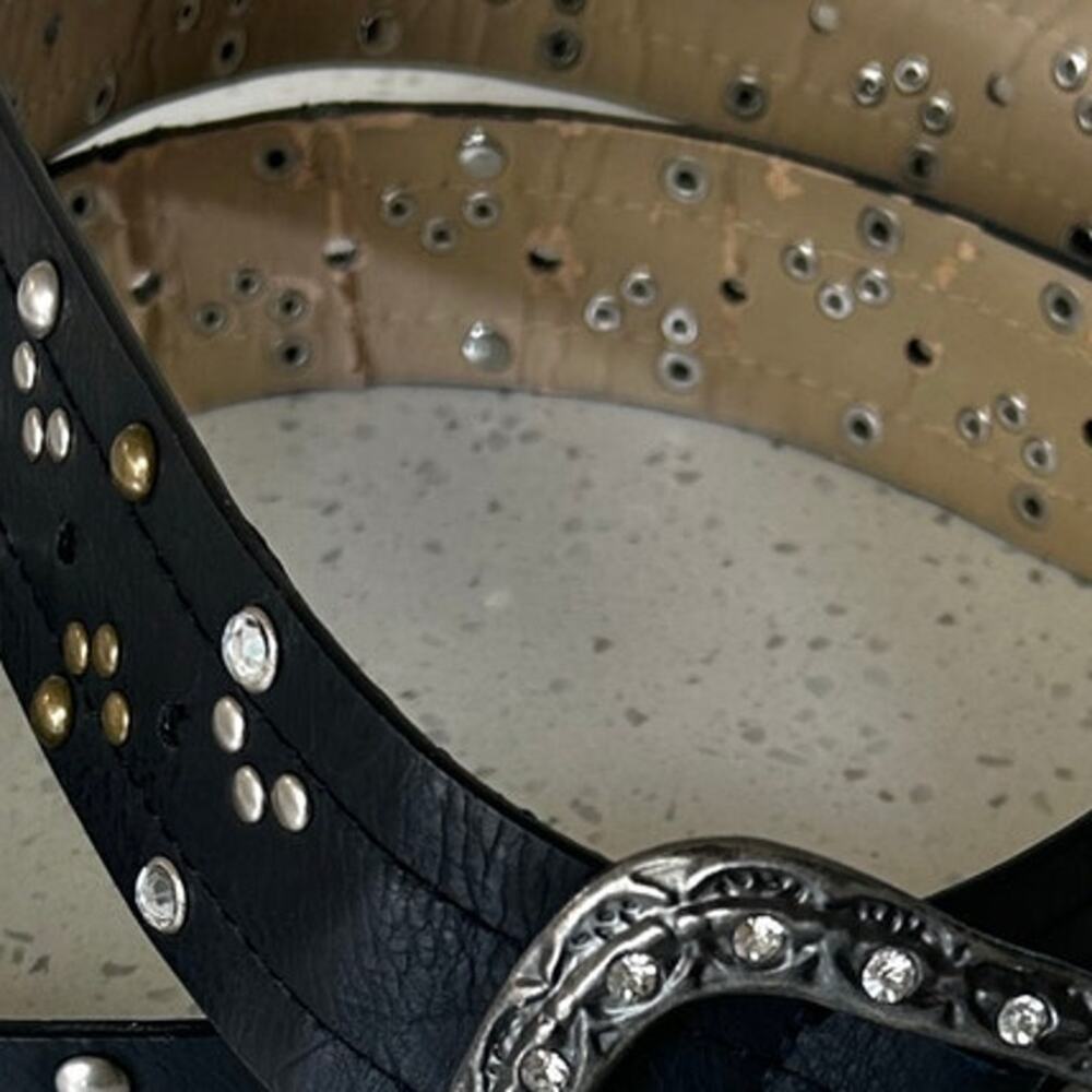 Western Black Bling Belt - Picture 6 of 8